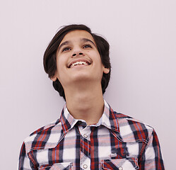 Image showing portrait  arab teenager on white background