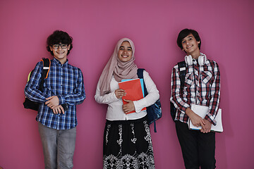 Image showing Arab teens group