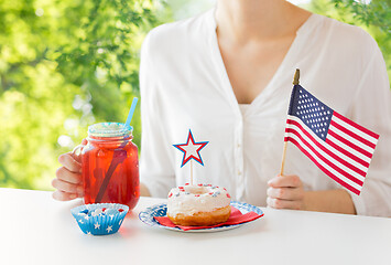 Image showing woman celebrating american independence day