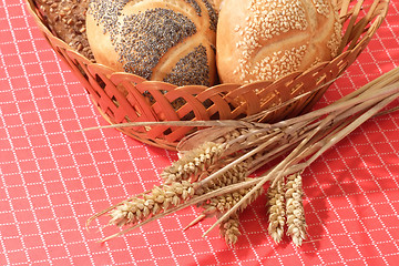 Image showing Buns in a Basket