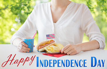 Image showing woman celebrating american independence day