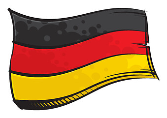 Image showing Painted Germany flag waving in wind