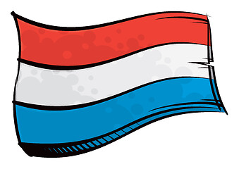 Image showing Painted Luxembourg flag waving in wind