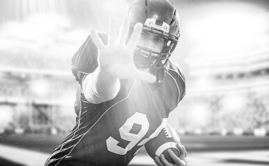 Image showing portrait of confident American football player