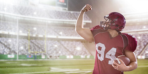 Image showing american football player celebrating touchdown