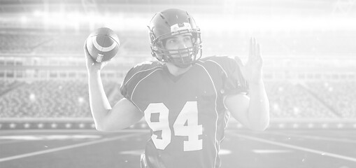 Image showing american football player throwing ball