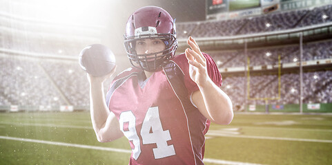 Image showing american football player throwing ball