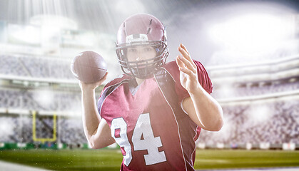 Image showing american football player throwing ball