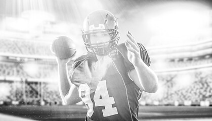 Image showing american football player throwing ball