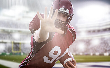 Image showing portrait of confident American football player