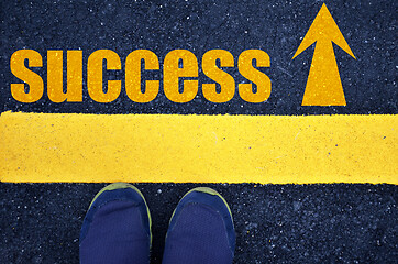 Image showing Success word with yellow print