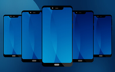 Image showing Smart phone with blue screen