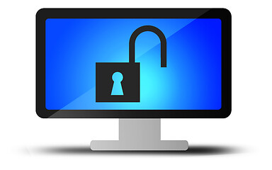 Image showing Unlock sign on the computer display