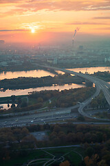 Image showing beautiful sunset over Vienna