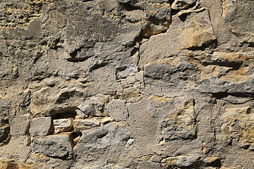 Image showing Texture of very old stone wall