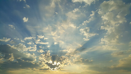 Image showing Sky with clouds and morning sunlight