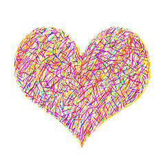 Image showing Abstract bright colorful heart on white background