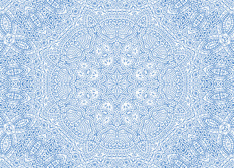 Image showing Blue abstract outline pattern on white