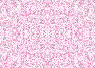 Image showing Abstract concentric outline pink pattern