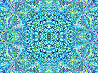 Image showing Bright background with concentric mosaic pattern