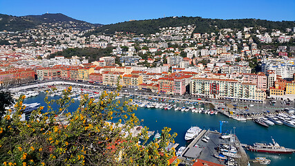 Image showing Beautiful view above Port of Nice on French Riviera