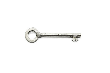 Image showing Old silver key isolated on white background