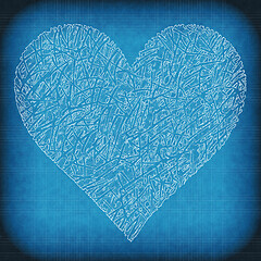 Image showing Blue background with abstract love symbol