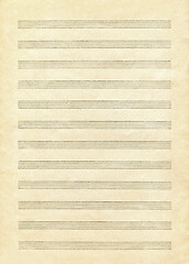 Image showing Vintage blank paper sheet for musical notes 