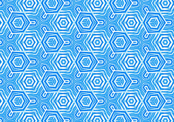 Image showing Abstract bright blue repeating pattern