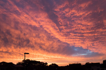 Image showing Sunrise with Street Lamp