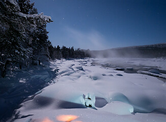 Image showing Mist Over Juutuanjoki River in Finland