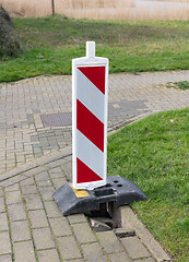 Image showing Pavement of paving slabs, requiring repair