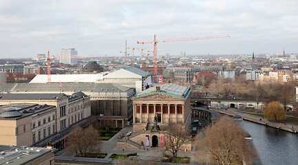 Image showing BERLIN, GERMANY - JANUARI 1, 2020: Above view of the city. Berli