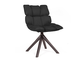 Image showing Modern chair made from suede and metal - Black