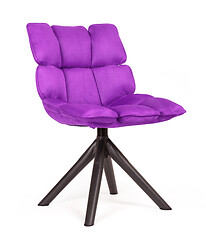 Image showing Modern chair made from suede and metal - Purple