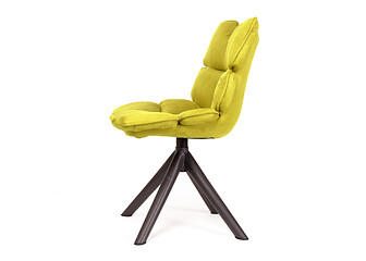 Image showing Modern chair made from suede and metal - Yellow