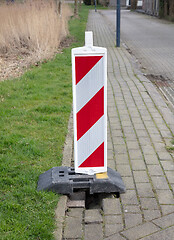 Image showing Pavement of paving slabs, requiring repair