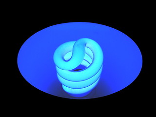 Image showing Cool blue light bulb.