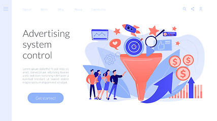 Image showing Marketing funnel concept landing page.