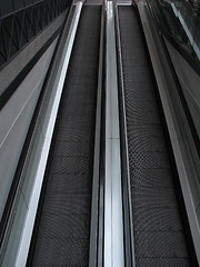 Image showing black escalator