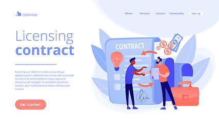 Image showing Licensing contract concept landing page