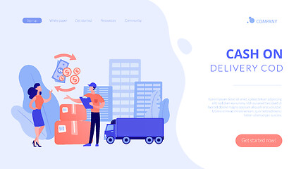 Image showing Cash on delivery COD concept landing page