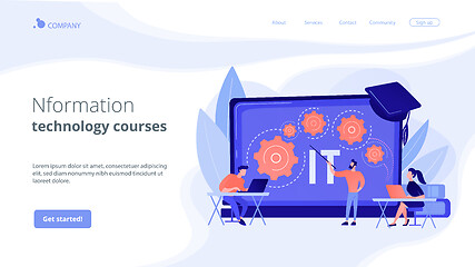Image showing Information technology courses concept landing page