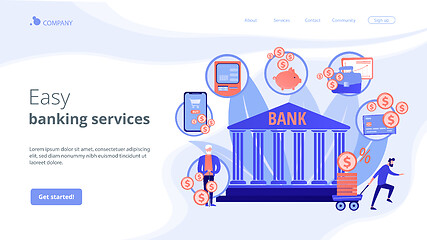 Image showing Banking operations concept landing page