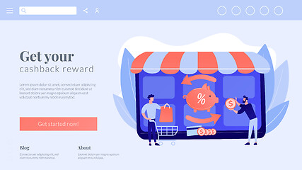 Image showing Cashback service concept landing page