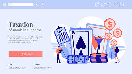 Image showing Gambling income concept landing page.