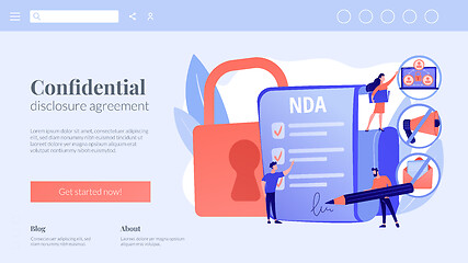Image showing Nondisclosure agreement concept landing page