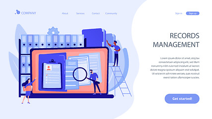 Image showing Records management concept landing page