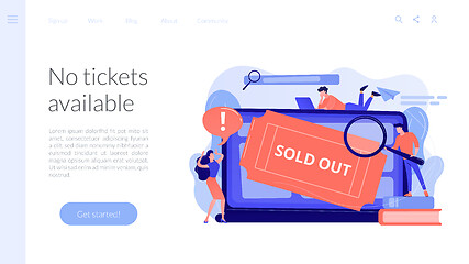 Image showing Sold-out event concept landing page.