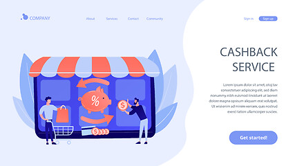 Image showing Cashback service concept landing page